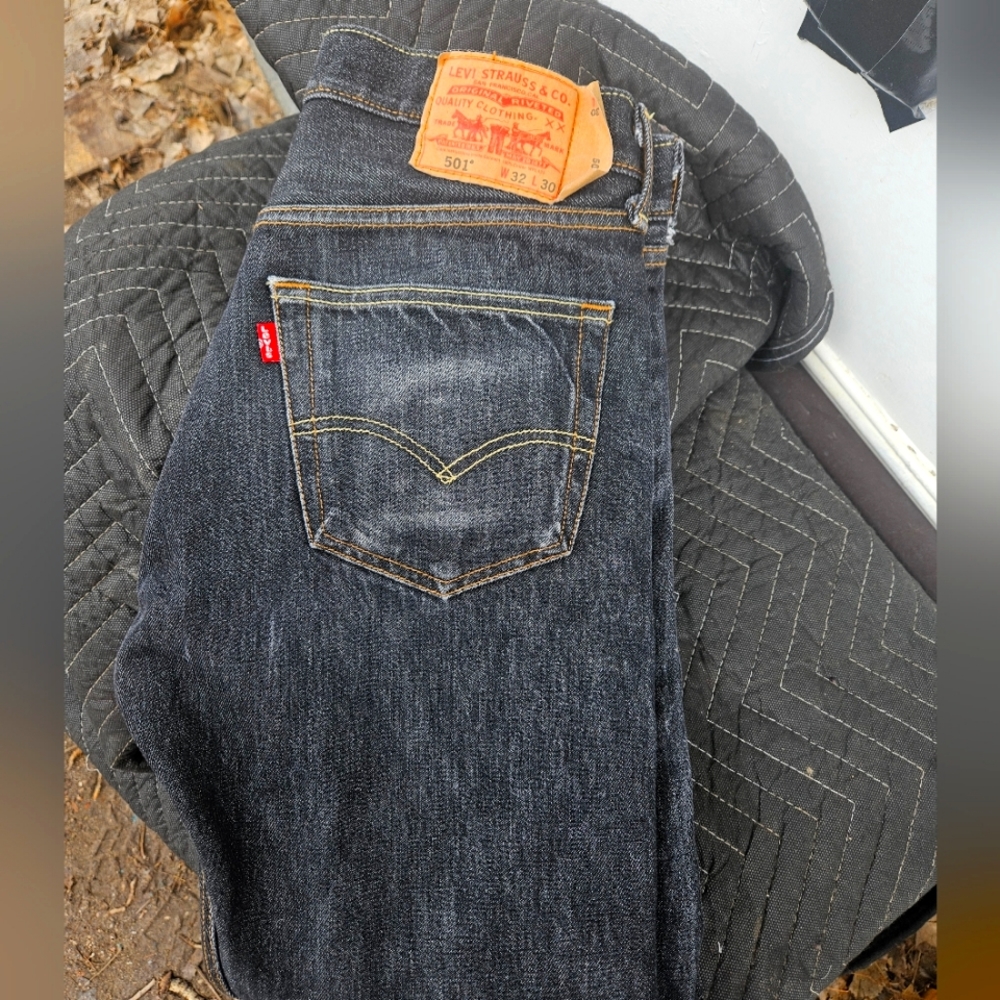 Black Levis 501 Denim Jeans Washed once 32x30